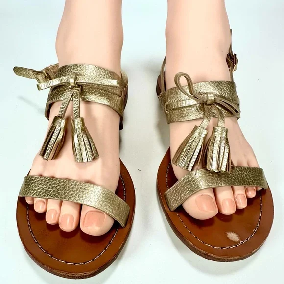 Kate Spade Carlita in Gold Metallic leather Sandals - Picture 2 of 9
